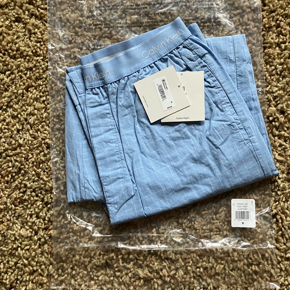 Men’s Calvin Klein Light Blue Cotton Sleep/Lounge Pants